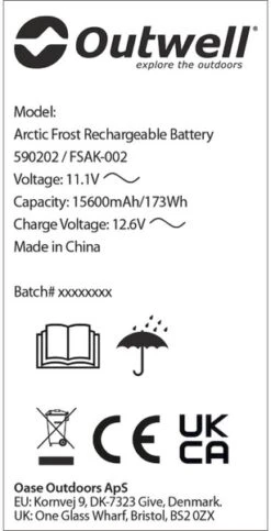Outwell Oplaadbare Accu Voor Arctic Frost Koelboxen 9 Outwell Oplaadbare Accu Voor Arctic Frost Koelboxen -Buitenkampeerwinkel 1069 1900 accu 4