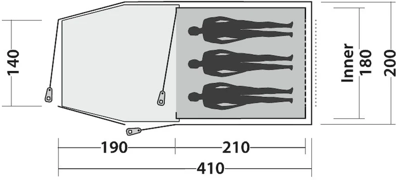 Easy Camp Spirit 300 Tunneltent - 3 Persoons - Groen 10 Easy Camp Spirit 300 Tunneltent - 3 Persoons - Groen - Afbeelding 8