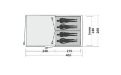 Easy Camp Galaxy 400 Rustic Green Tunneltent - 4 Personen 16 Easy Camp Galaxy 400 Rustic Green Tunneltent - 4 Personen -Buitenkampeerwinkel 120391 galaxy 400 rustic green drawing floorplan3