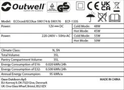 Outwell Ecocool Elektrische Koelbox - 35 Liter - Donkergrijs -Buitenkampeerwinkel 1389 1900 ecocool grijs 6