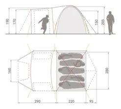 Vaude Campo Casa XT Koepeltent - 3/4 Persoons -Buitenkampeerwinkel 14229 g