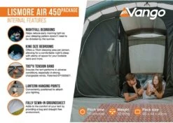 Vango Lismore Air 450 Opblaasbare Tunneltent - 4 Persoons - Groen -Buitenkampeerwinkel 1900 1783 lismore air 450 package 4