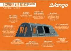 Vango Lismore Air 600XL Opblaasbare Tunneltent - 5 Persoons - Groen 29 Vango Lismore Air 600XL Opblaasbare Tunneltent - 5 Persoons - Groen -Buitenkampeerwinkel 1900 1783 lismore air 600xl package 3