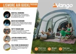 Vango Lismore Air 600XL Opblaasbare Tunneltent - 5 Persoons - Groen 28 Vango Lismore Air 600XL Opblaasbare Tunneltent - 5 Persoons - Groen -Buitenkampeerwinkel 1900 1783 lismore air 600xl package 4