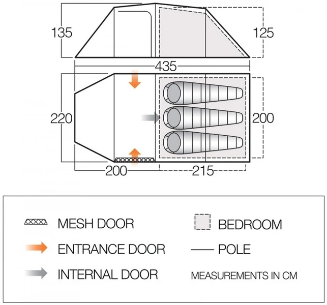 Vango Omega 350 Tunneltent - 3 Persoons - Groen 7 Vango Omega 350 Tunneltent - 3 Persoons - Groen - Afbeelding 5