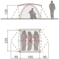 Vaude Campo Grande Koepeltent - 3-4 Persoons - Groen -Buitenkampeerwinkel 1900 1883 14225 g 5