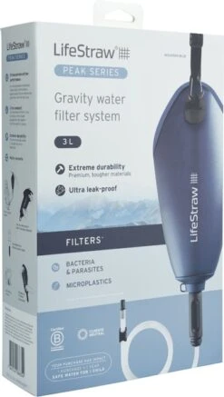 Lifestraw Peak Gravity Bag Waterfilter - 3 Liter - Blauw -Buitenkampeerwinkel 1900 1900 00104070 06