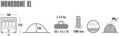 High Peak Monodome XL Koepeltent - 4 Persoons - Pearl 7 High Peak Monodome XL Koepeltent - 4 Persoons - Pearl -Buitenkampeerwinkel 370 1200 4001690103121.pt01