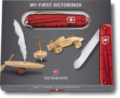 My First Victorinox Kinderzakmes - Rood -Buitenkampeerwinkel 7611160015358 victorinox my first transparant rood doos resultaat