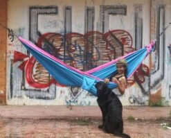 Ticket To The Moon Hangmat 2 Persoons Original Double - Pink/Aqua -Buitenkampeerwinkel 900 1114 img 2447