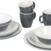 Bo-Camp Melamine Serviesset - 16-delig - Grijs -Buitenkampeerwinkel 900 1358 6181274
