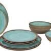 Bo-Camp Halo Melamine Serviesset - 12-delig - Aqua -Buitenkampeerwinkel 900 1461 6181392