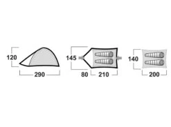 Husky Bizam Koepeltent - 2+ Persoons 21 Husky Bizam Koepeltent - 2+ Persoons -Buitenkampeerwinkel bizam afmetingen