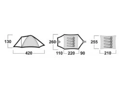 Husky Bizon Koepeltent - 4+ Persoons -Buitenkampeerwinkel bizon afmetingen