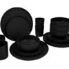 Bo-Camp Patom Melamine Serviesset - 16-delig - Zwart -Buitenkampeerwinkel bo camp patom zwart
