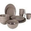 Bo-Camp Stone Melamine Serviesset - 16-delig - Beige -Buitenkampeerwinkel bo camp stone