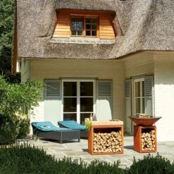 OFYR Butcher Block Storage 90 Corten - Teak Wood -Buitenkampeerwinkel ofyr butcher block storage 90 corten teak wood 3