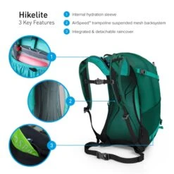 Osprey Hikelite Wandelrugzak - 32 Liter - Zwart -Buitenkampeerwinkel osprey hikelite 26 features