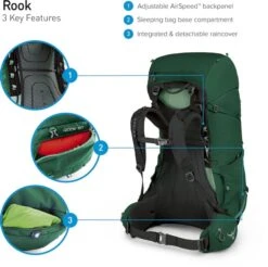 Osprey Rook Backpack - 65 Liter - Zwart -Buitenkampeerwinkel osprey rook features