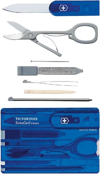 Victorinox SwissCard Classic Multitool - Transparant Blauw 4 Victorinox SwissCard Classic Multitool - Transparant Blauw - Afbeelding 2